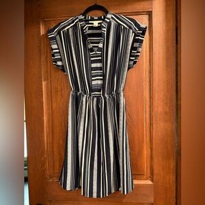 Monteau navy striped dress, size m